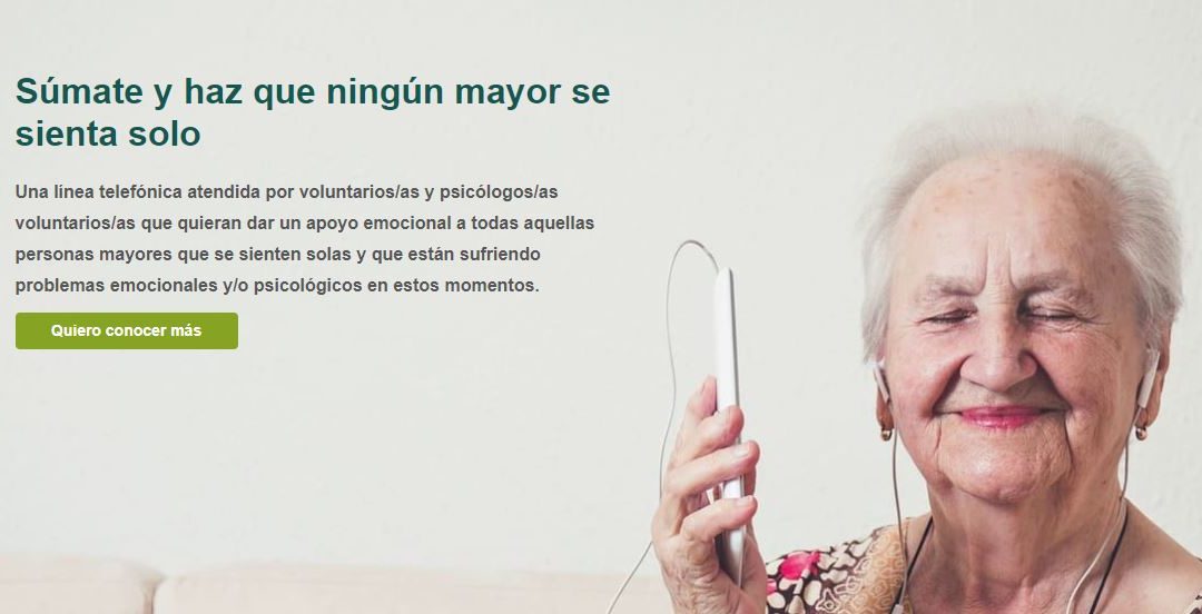 #NingúnMayorSolo, un servicio de soporte emocional y psicológico para personas mayores